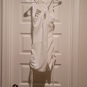 White texture short romper